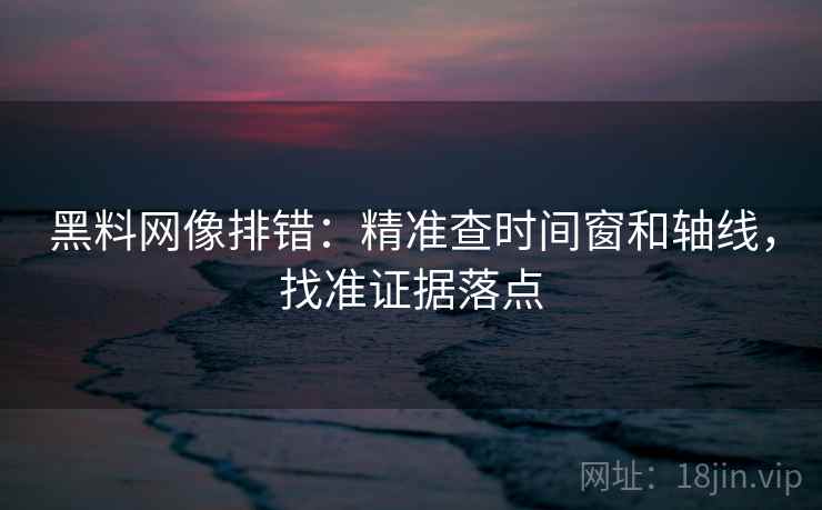 黑料网像排错：精准查时间窗和轴线，找准证据落点