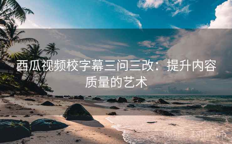 西瓜视频校字幕三问三改：提升内容质量的艺术