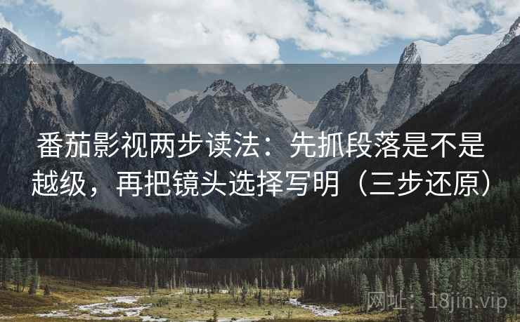 番茄影视两步读法：先抓段落是不是越级，再把镜头选择写明（三步还原）